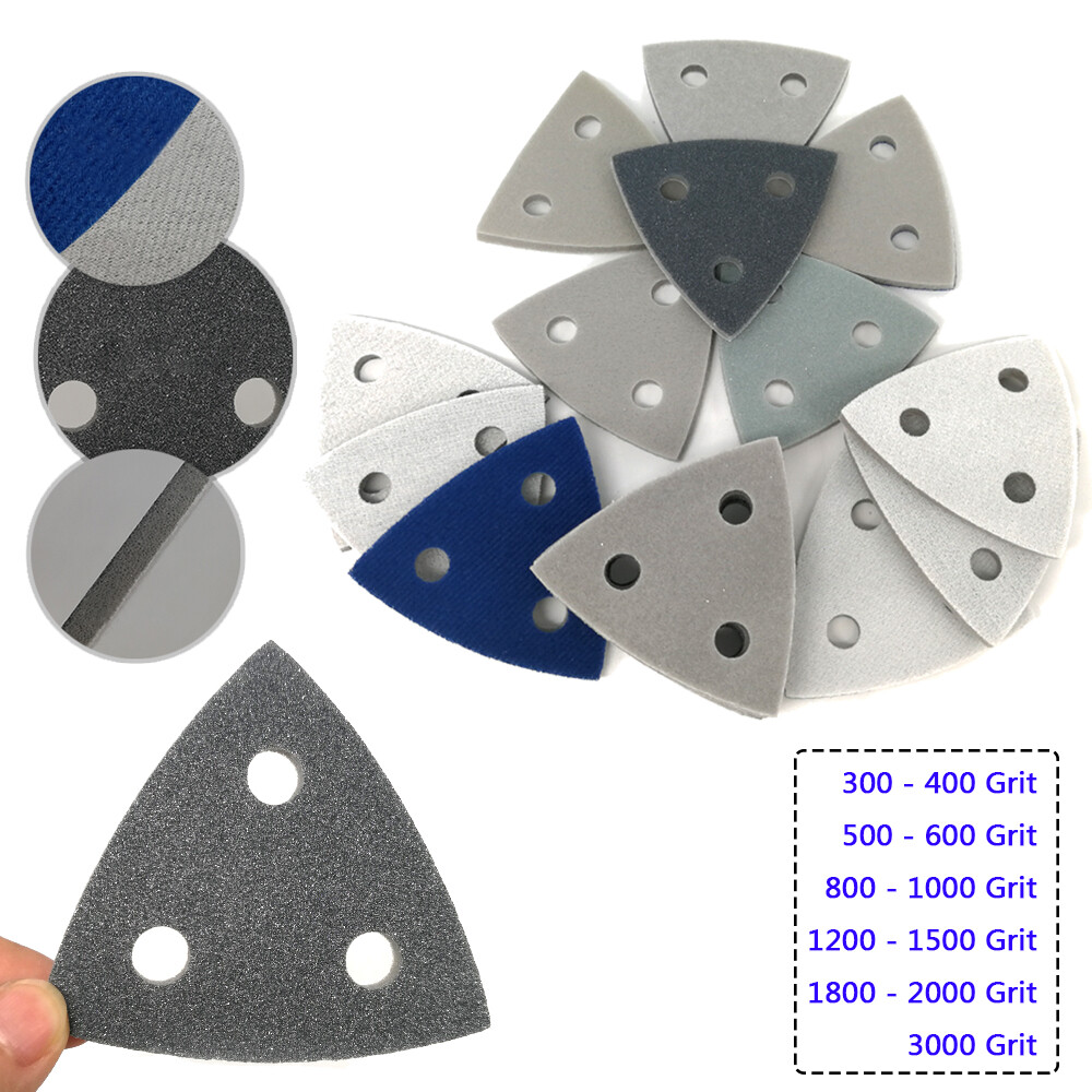 3 Hole 80mm Hook & Loop Mouse Sanding Discs Polishing Sponges Detail Sandpaper △