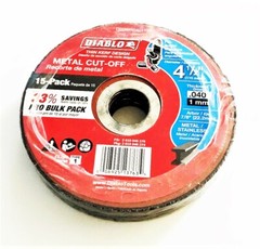 15 DIABLO 4-1/2″ X .040″ THIN KERF METAL/STAINLESS ANGLE GRINDER CUT-OFF WHEELS