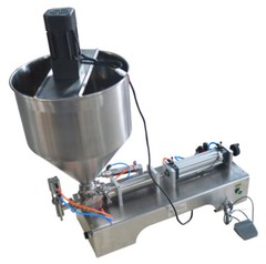 110V 100-1000ml 304 SS Paste Filling Machine with Vertical Mixing Hopper