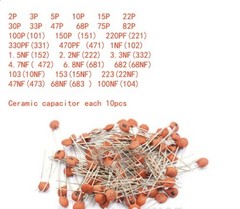 Ceramic Capacitor Assortment Kit 300pcs 50V DIP Through-hole Disc Range 2pF-1…