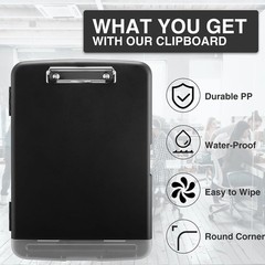 Sooez High Capacity Clipboard with Storage – 14.5″ x 10″ – Black
