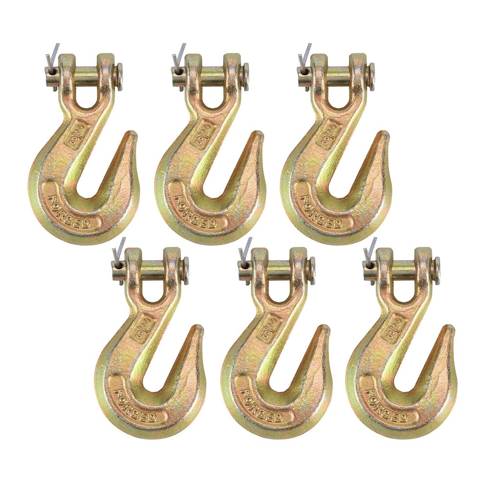 6 Pack G70 3/8″ Clevis Grab Hooks Tow Chain Hook Flatbed Truck Trailer Tie Down