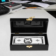 2 Pcs Acrylic Lockable Cash Box Cash Organizer Money Holder Single Row Currency