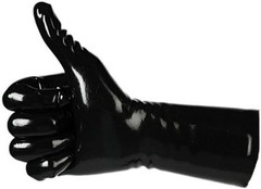 Black Latex Wrist Gloves Medium Size for Women Hand Wash Only Care Instructions