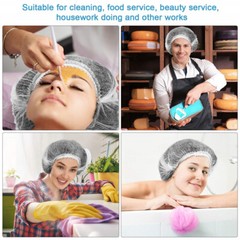 100-1000pcs Disposable Hair Net Non-Woven Head Bouffant Hair Cap 24″
