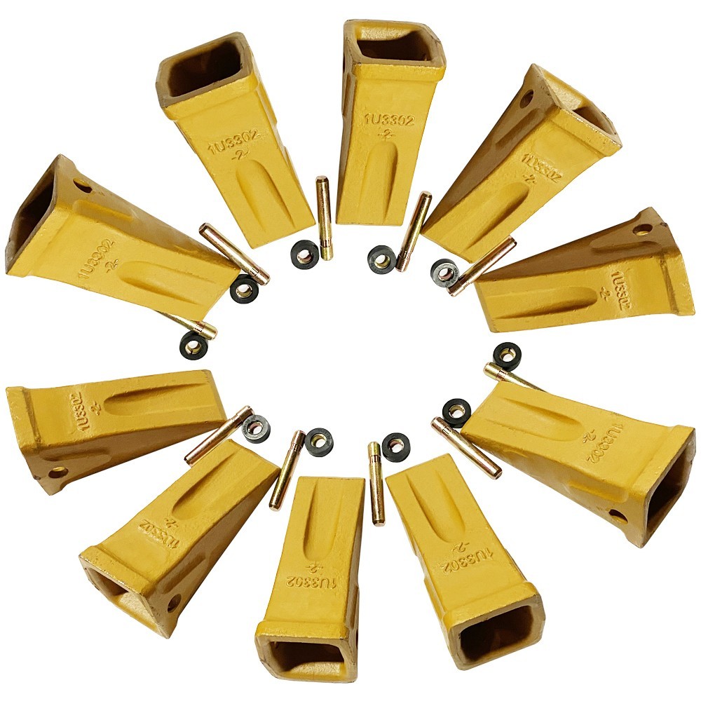 10PK 1U3302 1U-3302 Bucket Teeth w/ 9J2308 Pins, 8E6259 Retainer For J300 Tooth