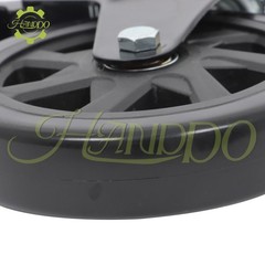 4 Pcs 6-Inch Polyurethane Casters With Brake Included 2 × Hardware Kits Black