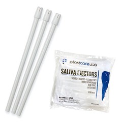 1000 (10 Bags) Saliva Ejectors Ejector White Suction Tips Dental, Disposable