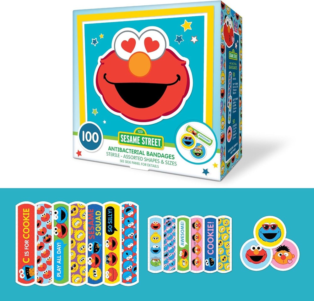 Sesame Street Kids Bandages, 100 CT | Great for 100 Count (Pack of 1)