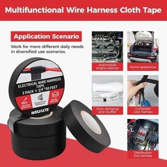 5 Rolls Cloth Tape Wire Electrical Wiring Harness car auto suv truck 3/4 X 50 FT