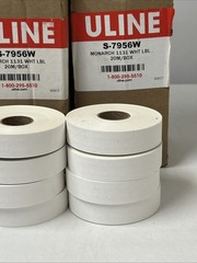 Uline Monarch 1131 White Labels S-7956W 20M 8 Per Box
