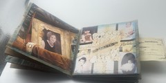 Hand Made Junk Journal 6×5 Inches Old Time Pictures With Orange Yellow Flowers