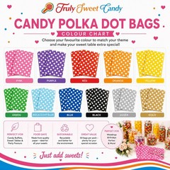 Candy Stripe Paper Bags Party Sweet Treat Buffet Gift Shop Coloured 5″x7″ Polka
