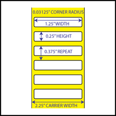 Thermal Transfer White Polyester/Mylar 1.25″x0.25″ Label Roll,5000/roll,3″ core