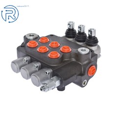 3 Spool 21 GPM Hydraulic Monoblock Double Acting Control Valve SAE Ports NEW