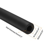 2pcs 3.3ft Pipe Insulation Tube 1/2 Inch(12mm) ID 22mm OD Foam Tubing Black