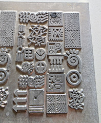 Ethnic Tribal Aluminum Printing Block Vintage Linocut Relief Printing Block