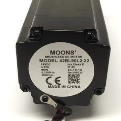 Moons’ 42BL90L2-22 Brushless DC Motor 24VDC 4.92A 90W 4000RPM, 42mm Frame