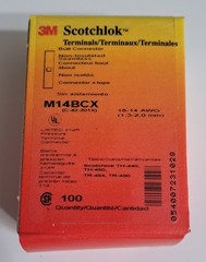3M Scotchlok Butt Connector Seamless Non-Insulated, M14BCX Pack of 100