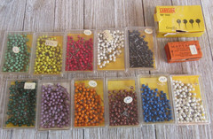 Vintage Map Pins Tacks Lot 13 Labelon Graffco Boxes Medium Head Pink White Red