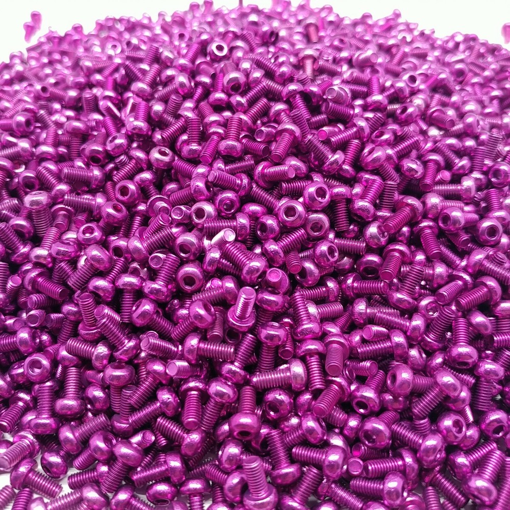 M3 x 6/8/10mm Screws – 7075-T651 Aluminum Alloy Colored Purple – ( 10 pcs ea.)