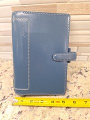 Filofax Holborn Personal Size Blue Deluxe Leather Ring Organizer / Planner
