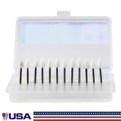 12pcs Dental Flame White Stone Polishing FG Burs Fl2 Abrasion Point Bur SANDENT
