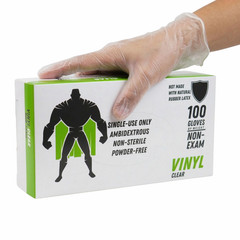 1000 Pcs Latex and Powder Free Vinyl Gloves 3 Mil 2XL, Clear, Disposable