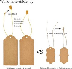 1000 PCS Standard Size Hang Tag String Price Tags Hanging Tags with String Price
