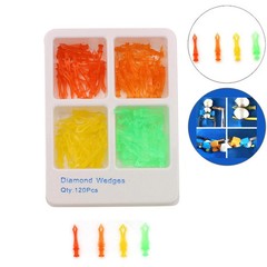 40Pcs/Box Dental Plastic Diamond Wedges Interdental Matrix Gap Diastema Adaptive