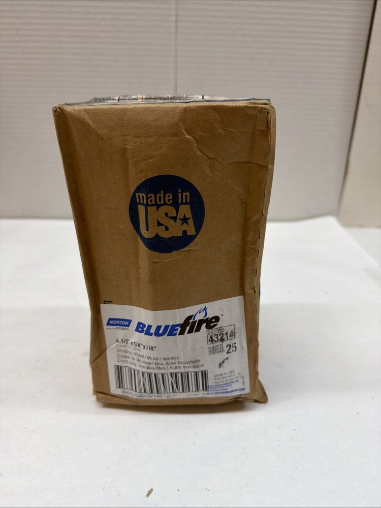 25Pk Norton Abrasive 66252843214 4-1/2″x1/4″x7/8″ Depressed Center Wheel Type 27