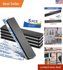 Durable Black Neodymium Magnets with Adhesive – 5 Count, Craft & Garage Use