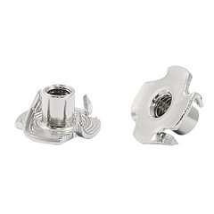 Litoexpe 50 Pcs M5 x 8mm T-Nuts, Stainless Steel Four Pronged Tee Nut for Wood,