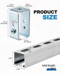 4.75 Feet Strut Channel Trolley Track 1-5/8″, w/ Channel Trolley Track Hanger US