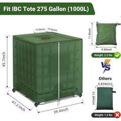 IBC Tank Cover – 275 Gallon Waterproof Heavy-Duty Oxford Fabric with Zipper &…