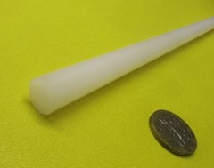 PVDF Kynar White Round Rod .500″ Diameter x 36″ Long