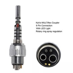 Dental 6 Hole Quick Coupler for KAV LED Fiber Optic Handpiece MULTIflex LUX USA