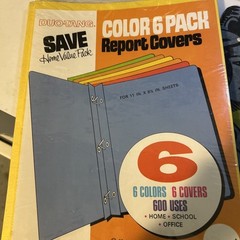 Rare Vtg DUO-TANG Color 6pk Report Covers NOS Original Price Tag Of 81 Cents