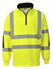 Portwest B308 Xenon Hi-Vis Polycotton Rugby Shirt with Relfective Tape ANSI