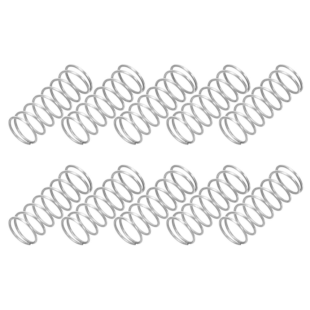 10 Pcs 304 Stainless Steel 0.3mm Wire Dia x 4mm OD x 10mm L Compression Spring