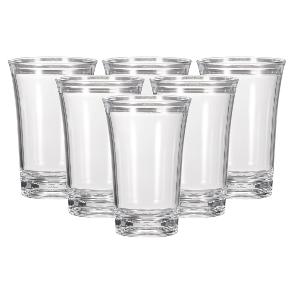 6pcs Shot Glasses 1.2oz Polystyrene for Cocktail Transparent