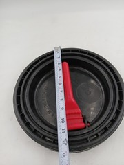 M & M Industries Screw-On Pail Bucket Lid With Wrench Plastic Black Red USA