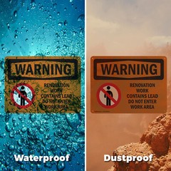 (2 Pack) Renovation Work Contains Lead Do Not Enter OSHA Warning Sign Decal