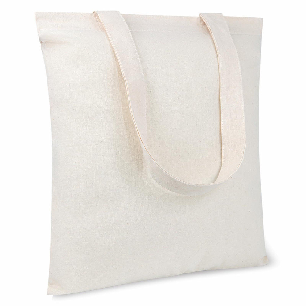TOPDesign 10-Pack Economical 11.8″x13″ Cotton Tote Bags, Small, Beige