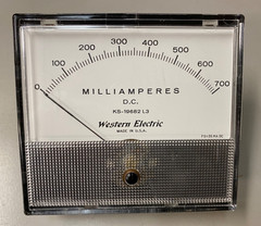 Western Electric DC MILLIAMPERES KS-19682 L3 Vintage Panel Instrument USA MADE