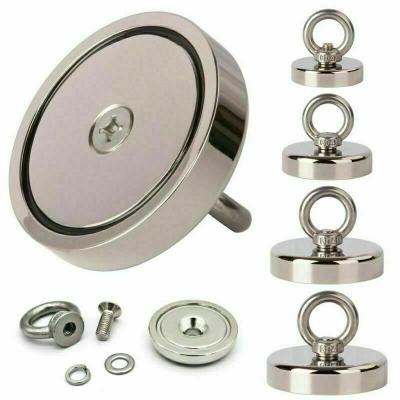 Double-Sided Fishing Magnet Kit 400-1000LBS Pull Force Strong Neodymium Rope Set