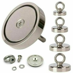 Double-Sided Fishing Magnet Kit 400-1000LBS Pull Force Strong Neodymium Rope Set