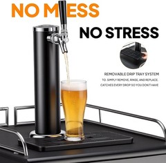 Full Size 5.4 Cu.Ft, Beer Kegerator with CO2 Tank Included, Draft Beer Dispenser