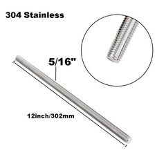 Stainless Steel Fully Threaded Rod,5/16″ -18 Thread Size, 12-Inch Length, Rig…