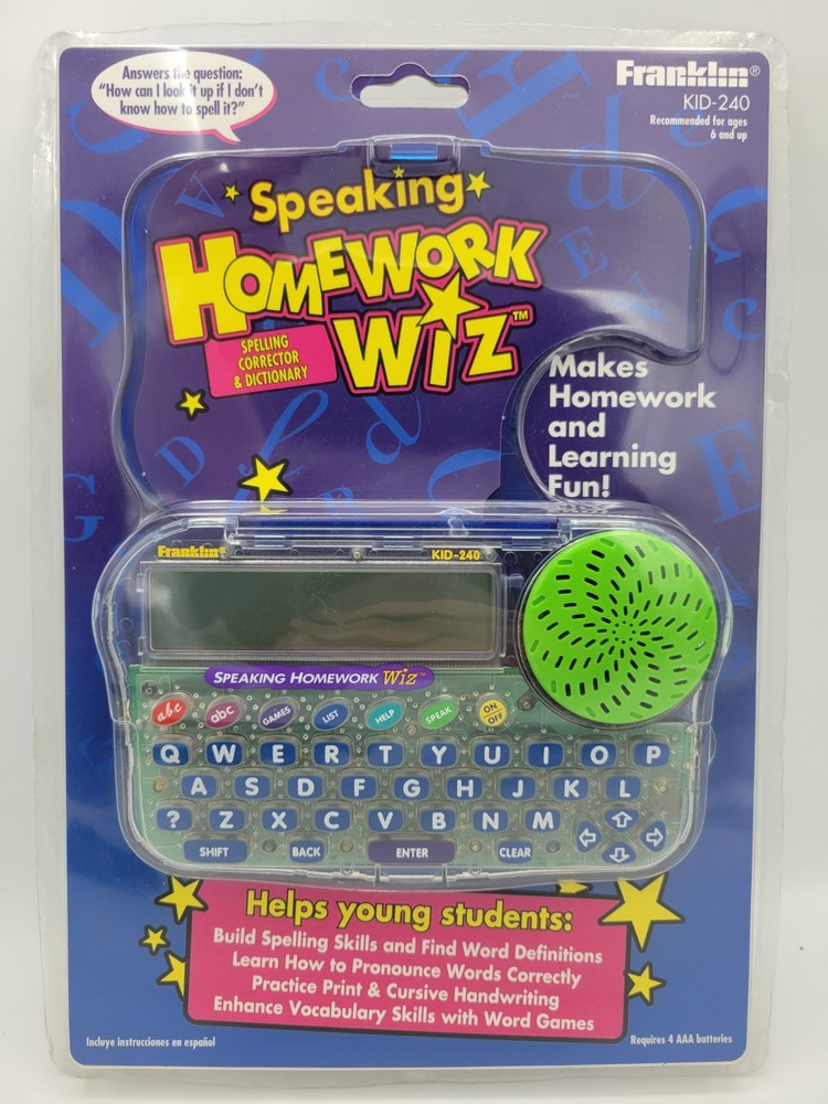 NEW Franklin Electronic Speaking Homework Wiz Kid-240 1998 Vintage